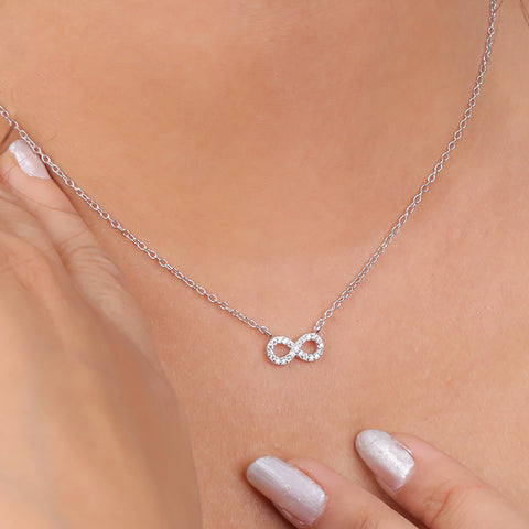 925 Sterling Silver Daily Ware Infinity Pendant Necklace for Women