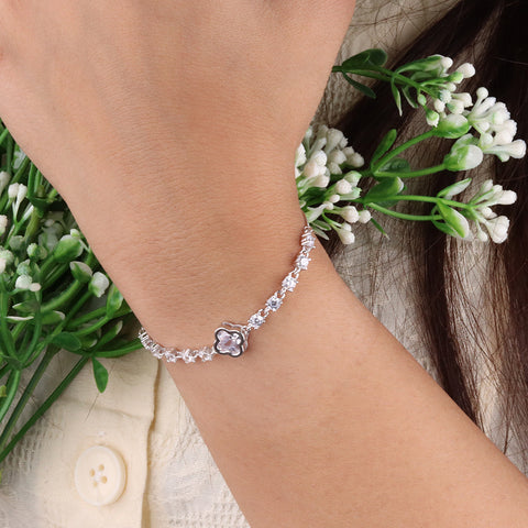 Silver Plated Stone Studded Bracelet