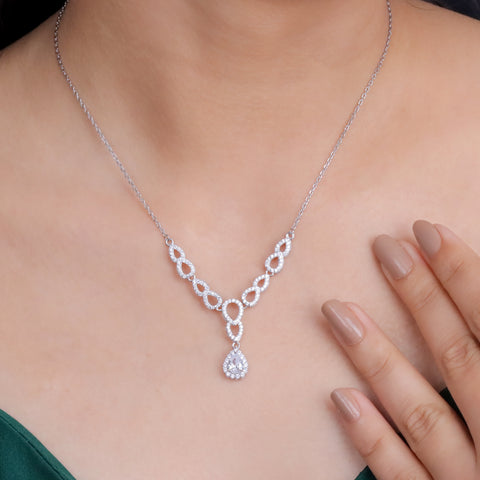 Eri Silvers Infinity Glow Necklace & Earrings Set