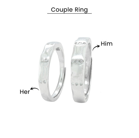 925 Sterling Silver Couple Ring Band