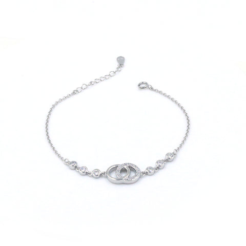  Silver Elegant Link Circle Bracelet