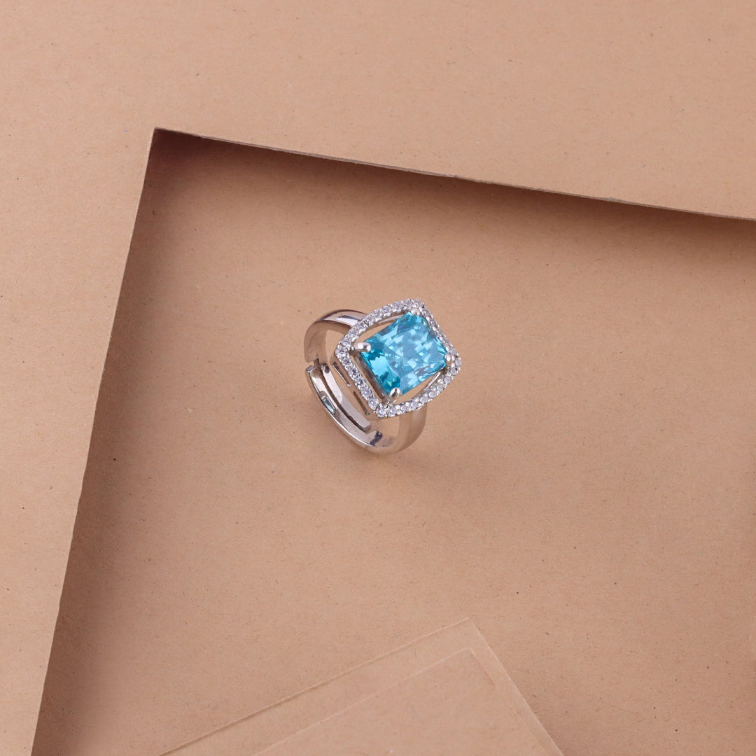 Daily Wear Blue Sapphire Silver  Ring for Her