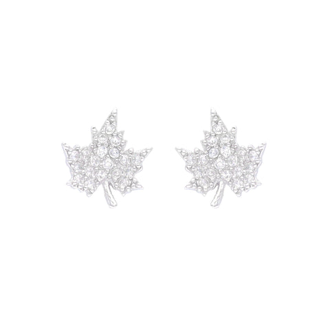 92.5 Sterling Silver Leaf Earrings For Women