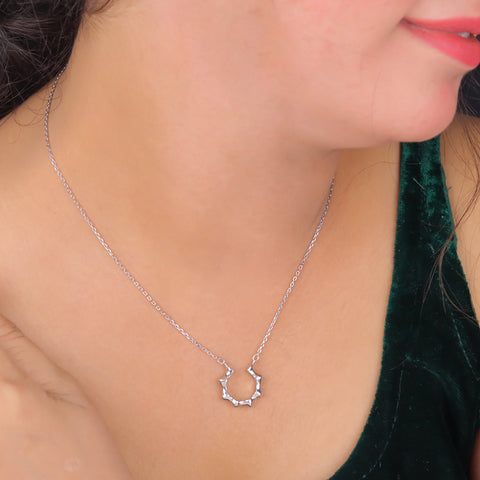 Eri Silvers Textured Circle Daily Ware Pendant Necklace For Women