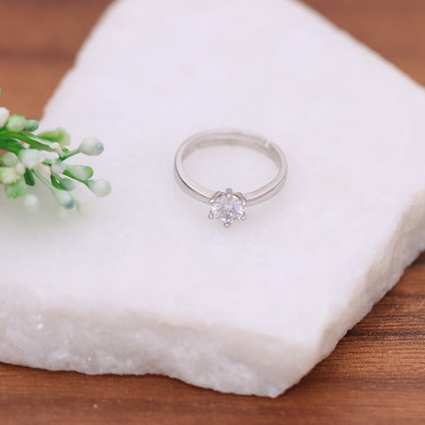 Silver Prong Set Ring