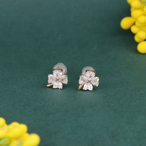 925 Sterling Silver Flower CZ Stud Earrings for Women