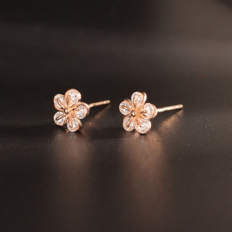 925 Sterling Silver Modern Flower Earrings for Women