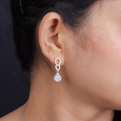 Eri Silvers Infinity Glow Necklace & Earrings Set