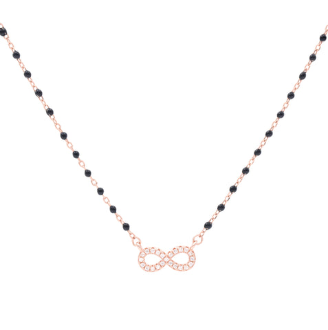 Rose Gold Plated Infinity Symbol Silver Mangalsutra for Women