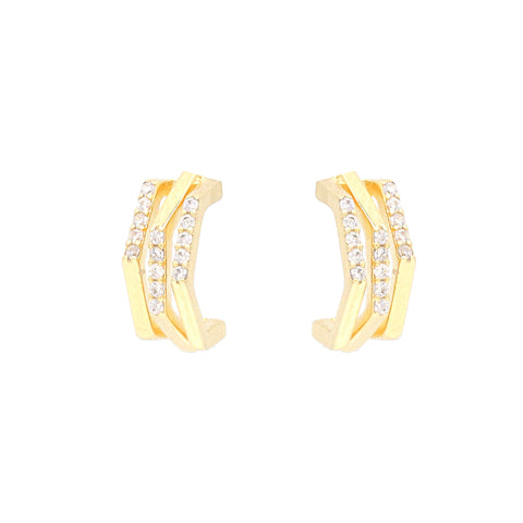 925 Sterling Silver Yellow Plated  Hoop Earrings for Women