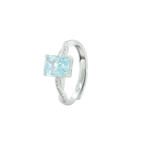 925 Sterling Silver Blue Sapphire CZ Ring