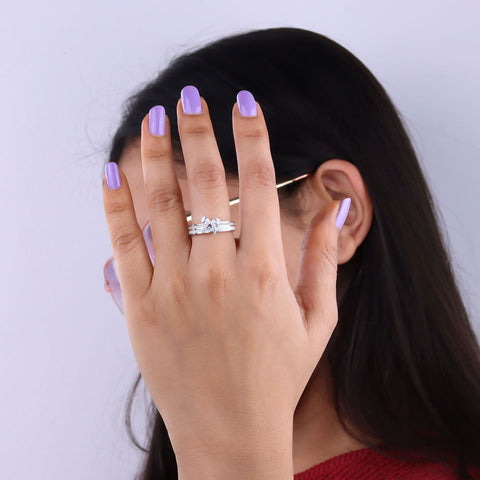 Valentine's Special Silver Bow Ring