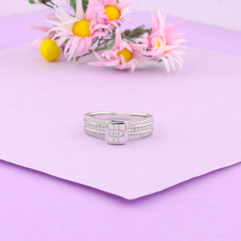 Elegant Silver Double Band Romantic Ring