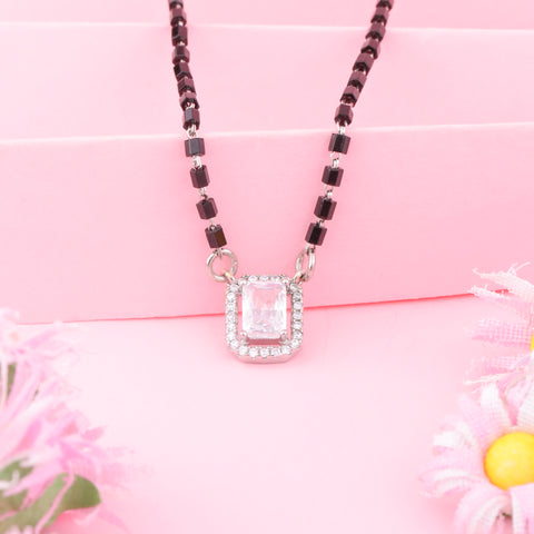 Radiant Charm 92.5 Silver  Solitaire Mangalsutra For Women