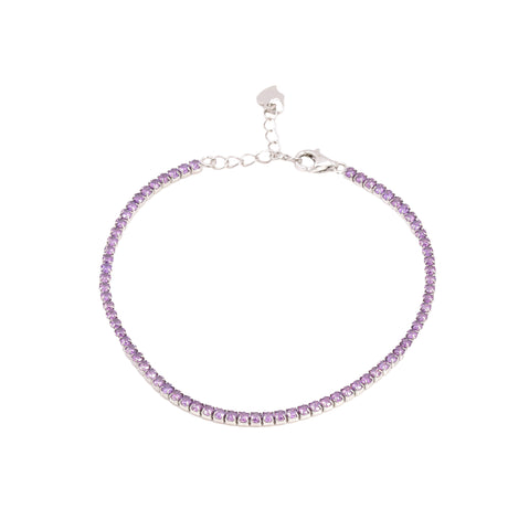 925 Sterling Silver   Sapphire Sparkle Tennis Bracelet For Women