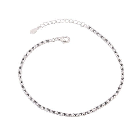925 Sterling Silver Small Sapphire Sparkle Tennis Bracelet For Women