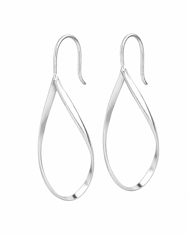 925 Sterling Silver Twisted Teardrop Drop Earrings for Women