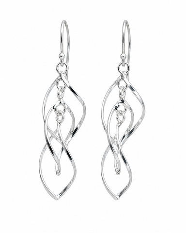 925 Sterling Silver Twisted Teardrop Drop Earrings for Women