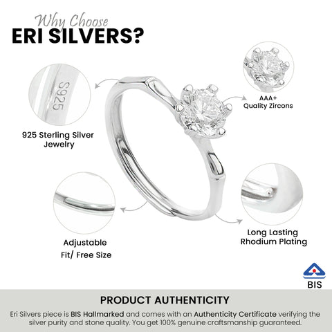 Sterling Silver  Ring For Women With Adjustable Size