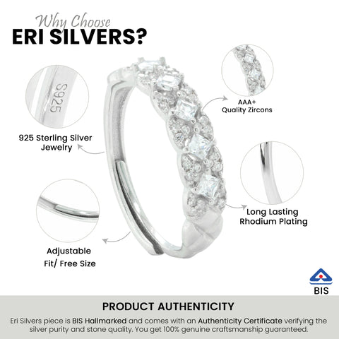 Sterling Silver Multi-Diamond CZ Band Ring for Women