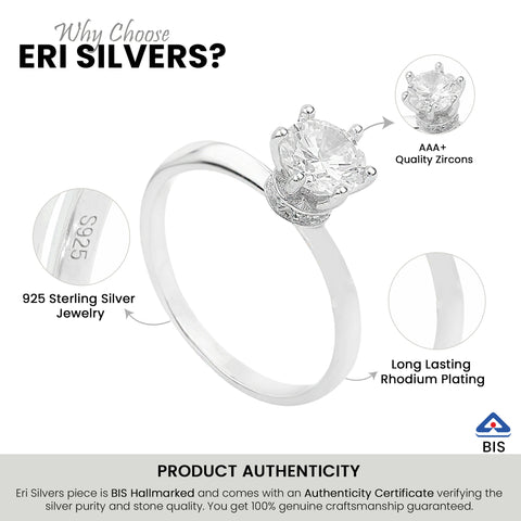 High Set Adjustable Silver Proposal Ring