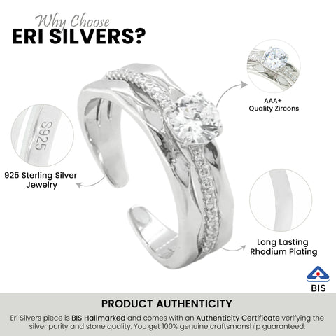 Modern Textured Silver Band for Women