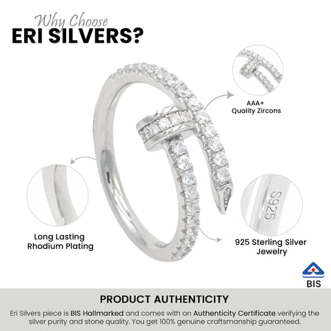 Silver Nailed Wrap Style Ring