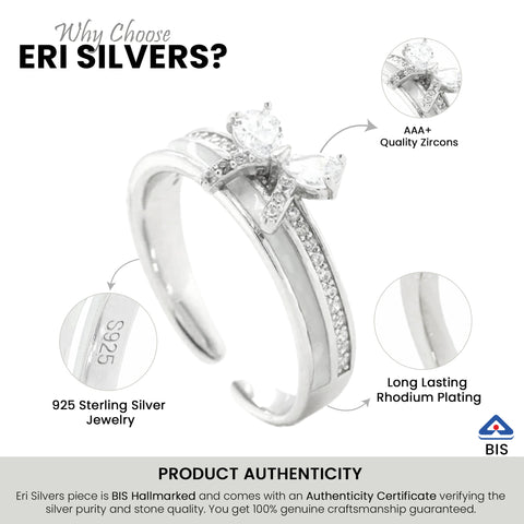 Valentine's Special Silver Bow Ring