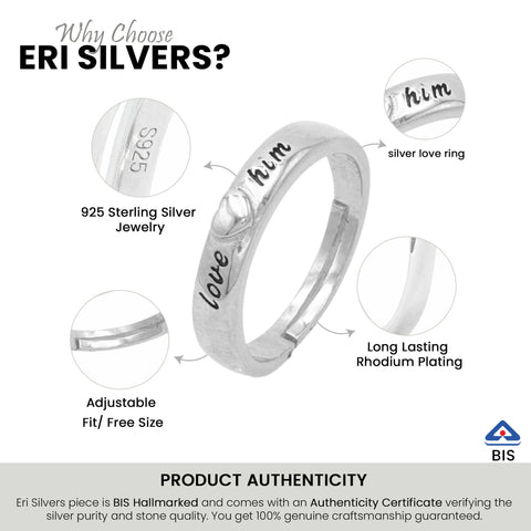 Sterling Silver Love Him Ring