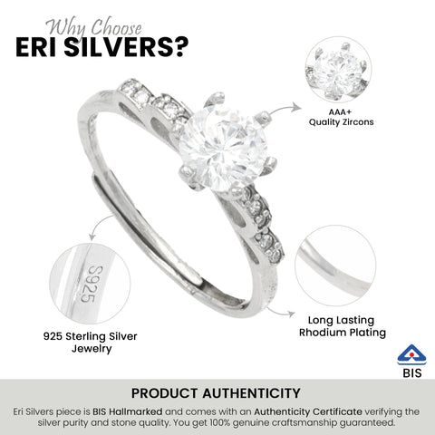 Flower Shape Designer Ring Silver