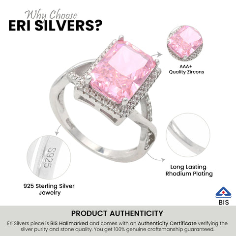 Silver Pink Sapphire Infinity Ring