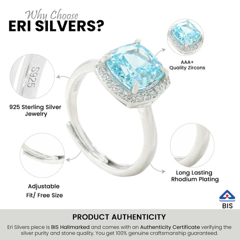 Blue Sapphire Square Ring