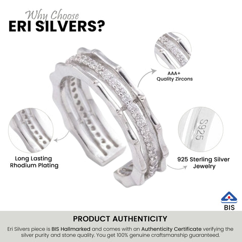 Silver Dual Band Adjustable Ring