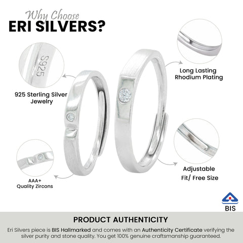 925 Sterling Silver coupal love ring