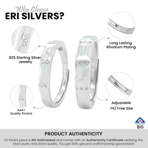 925 Sterling Silver Couple Ring Band