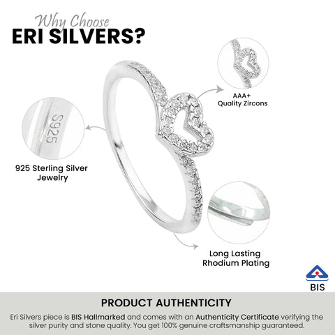 Heart Crown Silver Adjustable Engagement Rings