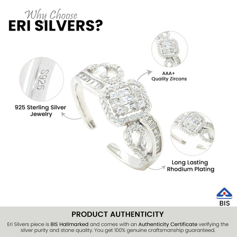 Modern Twist Design Sterling Silver Band Ring