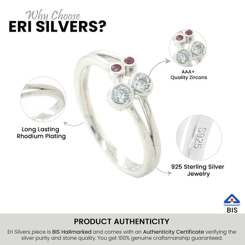 Stunning Silver  Dual Stone Adjustable Ring