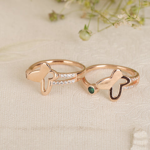 Rosegold butterfly ring