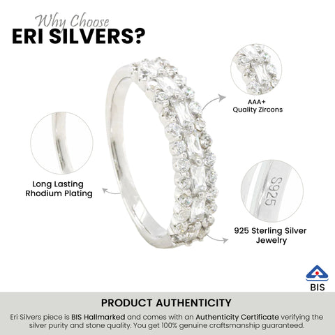 CZ studded Double challa Band Finger  Ring Women