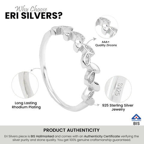 Silver Leaf Design Ring for Women