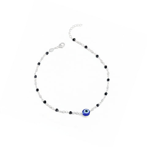 925 Sterling Silver  Evil Eye Charm Anklet for Women