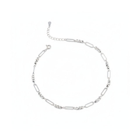 Silver Bead Anklet for Women