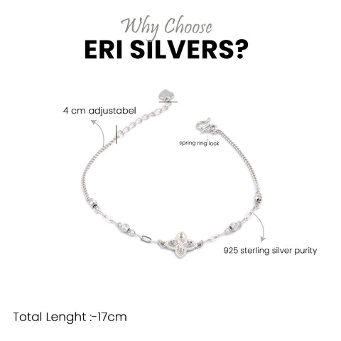 Minimalist Silver Flower Bracelet