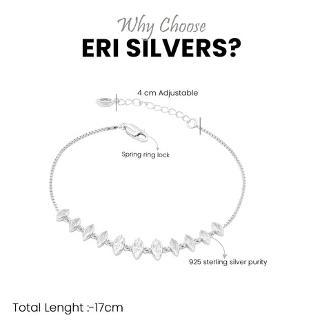 CZ Diamond Leaf Bracelet for Women