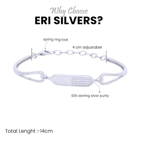 925 Sterling Silver Hexagon Shape  Bracelet