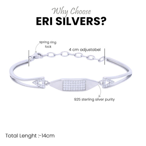 925 Sterling Silver Square Cuff Bracelet
