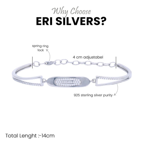 Silver Oval Shape  Cuff Bracelet