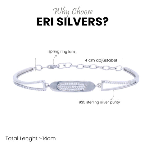 925 Silver Adjustable Kada Bracelet