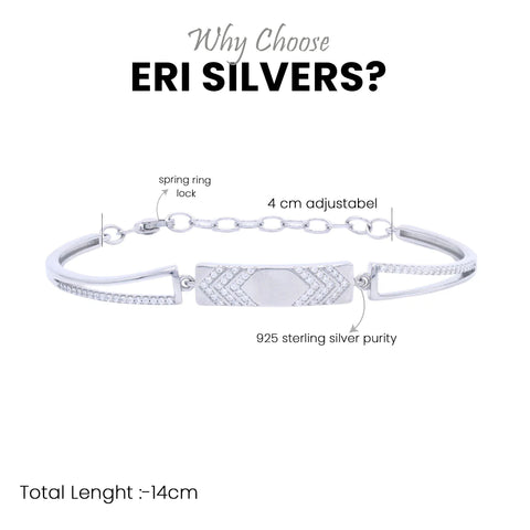 Silver Chevron Kada  Bracelet